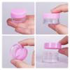 100 Jars - Beauticom High-Graded 5 Grams/5 mL BPA Free Thick Clear Acrylic 100% NO LEAK Plastic Jars empty Container Pink Lid for Cosmetic, Lip Balm, Beads, Creams, Lotion, Liquids, Sample, Travel view 2