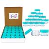 100 Jars - Beauticom High-Graded 5 Grams/5 mL BPA Free Thick Clear Acrylic 100% NO LEAK Plastic Jars empty Container Teal Lid for Cosmetic, Lip Balm, Beads, Creams, Lotion, Liquids, Sample, Travel view 1