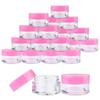 25 Jars - Beauticom High-Graded 5 Grams/5 mL BPA Free Thick Clear Acrylic 100% NO LEAK Plastic Jars empty Container Pink Lid for Cosmetic, Lip Balm, Beads, Creams, Lotion, Liquids, Sample, Travel view 1