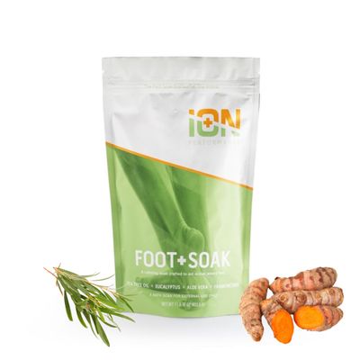 iON Sport Foot Soak for Athletes  Rapid Relief for Sore, Tired Feet & Odor  Tea Tree, Magnesium, Turmeric  Post-Workout Recovery