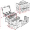 Beauty Cosmetic Makeup Case Organizer With Mirror & Extendable Trays Rose Gold view 3