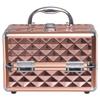Beauty Cosmetic Makeup Case Organizer With Mirror & Extendable Trays Rose Gold view 4