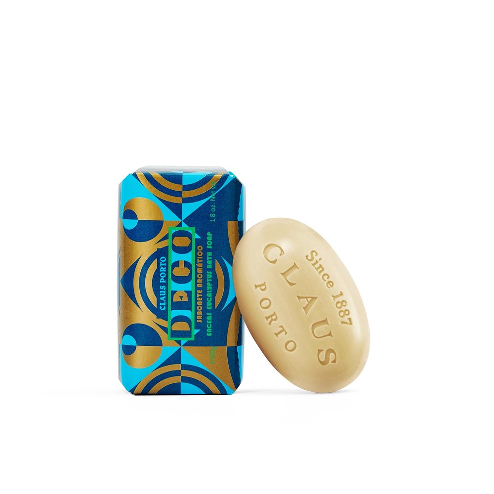 Claus Porto - Deco Encens Eucaluptus Mini Soap | Refreshing, Cleansing, Nourishing | Handcrafted, Aromatic (50 grams | 1.7 ounces)