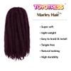 ToyoTress Marley Twist Braiding Hair - 18 Inch 6 Packs Burgundy Marley Twist Crochet Hair, Marley Hair For Faux Locs Afro Kinky Curly Braids Synthetic Braiding Hair Extensions (18 Inch, 99J-6P) view 3