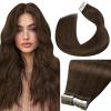 LaaVoo Tape in Hair Extensions Human Hair Medium Brown Hair Extensions Tape in Real Hair Tape on Extension Silky Straight Hair 14inch 40pcs 100g view 1