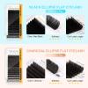 NAGARAKU Double Tips Flat Ellipse Eyelash Extensions Supplies 0.20 D curl 8-15mm Mix Natural Charcoal Color Faux Mink Super Soft Split Tips Individual Lashes view 3