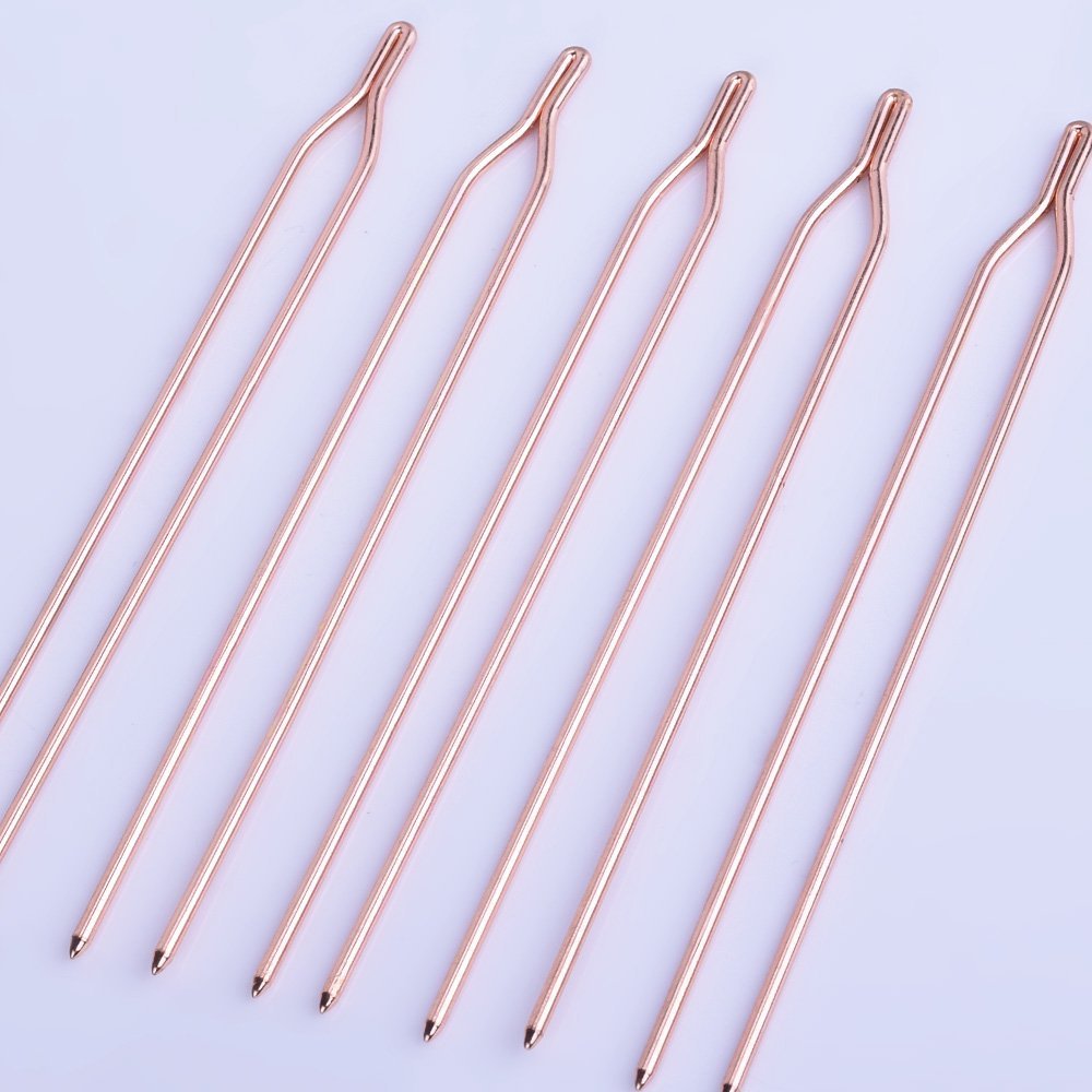 125mm Brass Y Hairpin Hair Clips Bridal Hairpins Hair Stick Hair Pick Hair Jewelry Wedding Accessories,Sold 10pcs/lot,Rose Gold