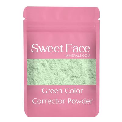 Green Corrector (8 Ounces) Mineral Makeup Full Matte Refillable Pouch Bare Face Sheer Powder Cover