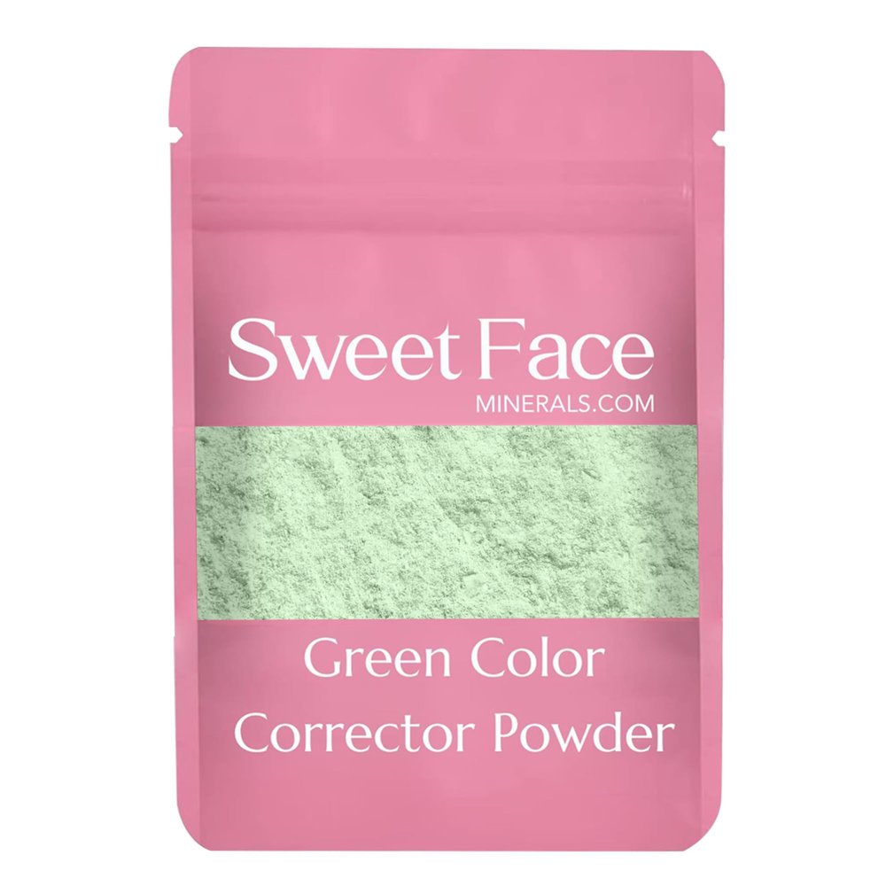 Green Corrector (8 Ounces) Mineral Makeup Full Matte Refillable Pouch Bare Face Sheer Powder Cover