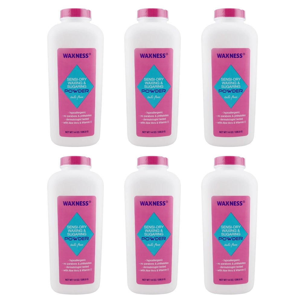 Waxness Sensi-Dry Waxing & Sugaring Powder 14 Oz Pack of 6