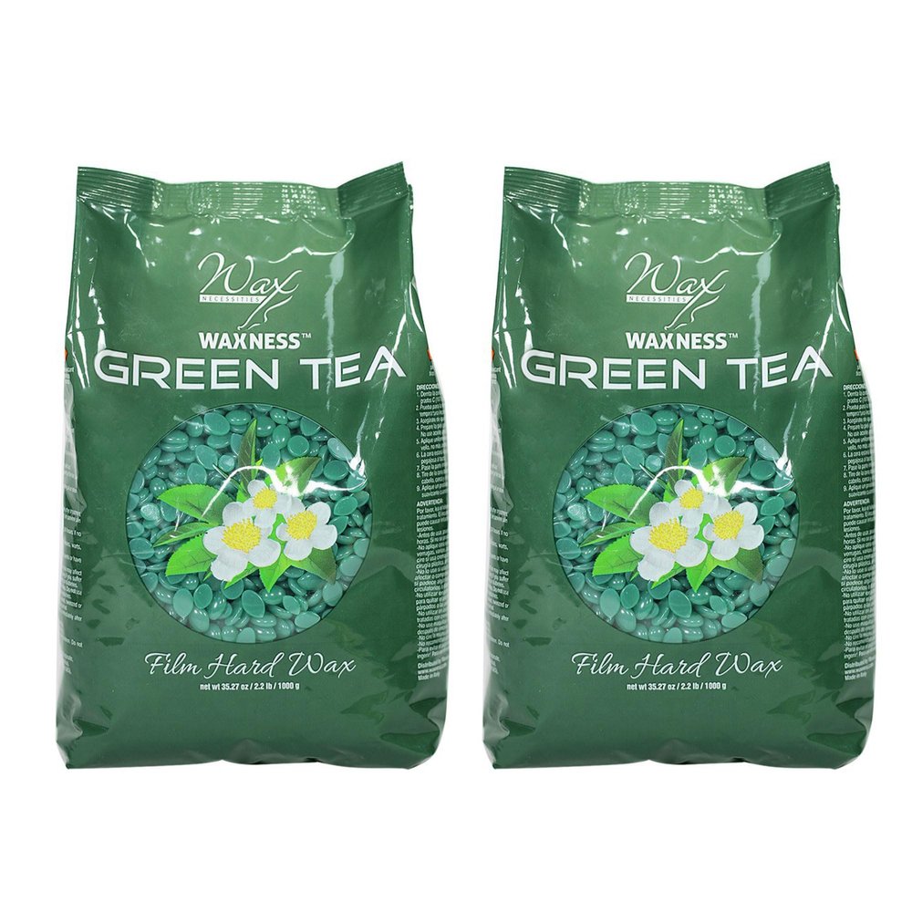 Waxness Green Tea Hard Wax 2.2 lb - Pack of 2