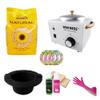 Waxness Natural Professional Stripless Waxing Kit with 2.2 lb Wax Bag, Heater WN-5001L Luxury Edition - Holds 16 oz and Black Non-Stick Easy Clean Silicone Bowl view 1