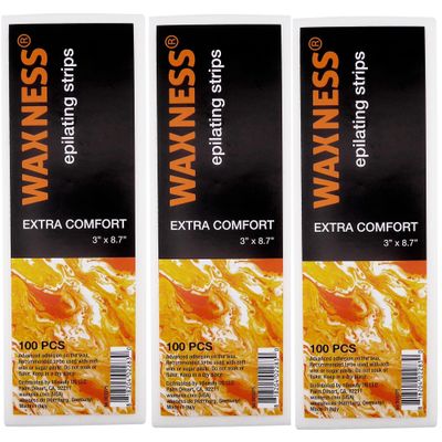 Waxness Extra Comfort Epilating Strips 2.75 x 7.83 inch 100 Strips Pcl of 3