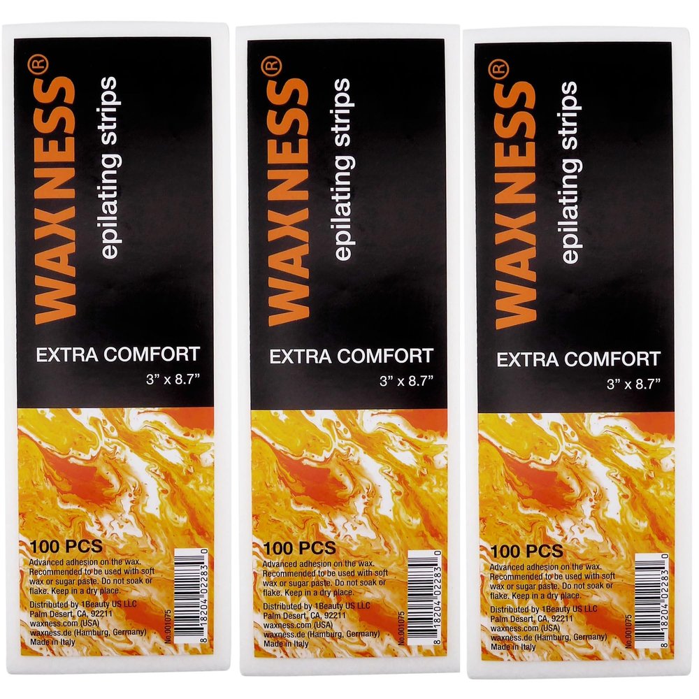 Waxness Extra Comfort Epilating Strips 2.75 x 7.83 inch 100 Strips Pcl of 3