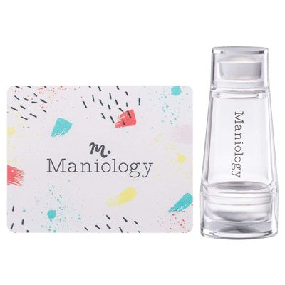 Maniology Mini Dual-Ended Clear Nail Stamper with Scraper Card | Transparent Silicone Stamper for Precise Nail Design Placement  Essential Nail Art Stamping Tool