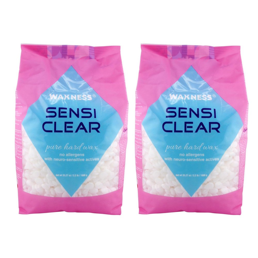 Waxness Sensi Clear Glass Rosin Free Hard Wax 2.2 lb / 1 kg Pack of 2