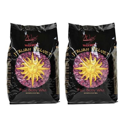 Waxness Italian Velvet Full Body Hard Wax 2.2 Pound / 1 kg Pack of 2