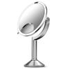 simplehuman ST3024 20cm Sensor Mirror Trio with Touch-Control Brightness, Light Up Makeup Magnifying Mirror, 10x, 5x, 1x Magnification, LED, Dual Light Setting, Rechargeable, Brushed Stainless Steel view 3