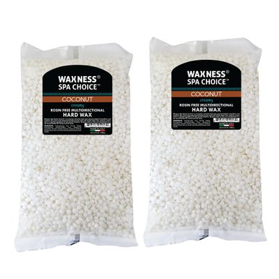 Waxness Spa Choice Rosin Free Multidirectional Hard Wax Coconut 2.2 lb / 1 kg Pack of 2 (4.4 lb)