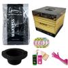 Waxness Barbero Grooming Stripless Waxing Kit with 2.2 LB Wax Bag, Warmer W-CUBE Gold Digital 1 LB and Black Non-Stick Easy Clean Silicone Bowl view 1