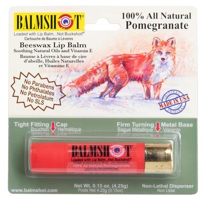 BALMSHOT Organic Lip Balm - Pomegranate Flavor - SPF 15, Made in USA