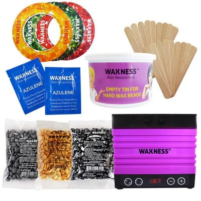 Waxness Introductory Natural Deluxe and Rosin Free Assortment Hard Wax Kit Magenta
