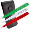 3 Swords Germany  brand quality professional stainless steel precision tweezer set MEXICO slanted, straight, pointed eyebrows hair, manicure pedicure  pinzas rectas, biseladas, puntiagudas (5366) view 1