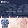 Ohequbao Absorbent Hair Drying Caps, Fast Dry Hair Towels Elastic Microfiber Bath Wraps for Girls and Women3 Pack view 4