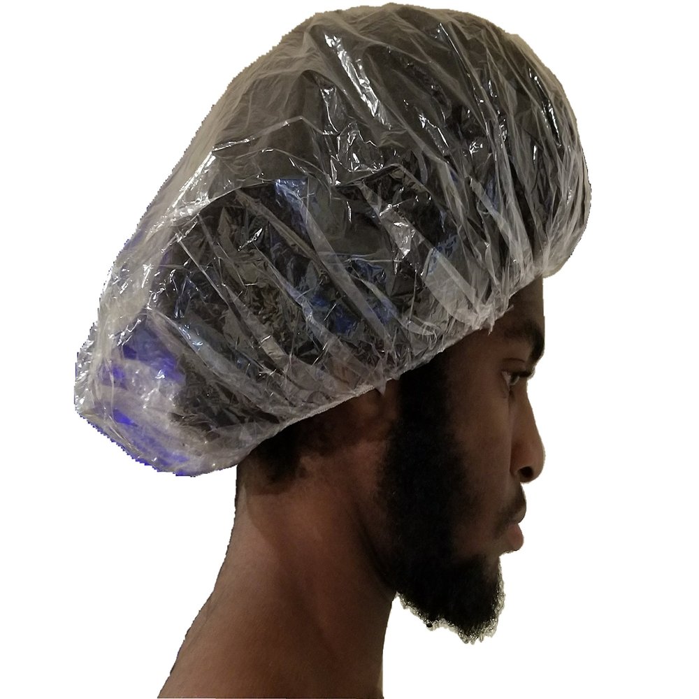 FIREBUNs XX-Large Shower Caps - 15 Pcs Waterproof Clear Plastic Shower Caps Wide Elastic Bathing Caps for Spa, Hair Salon, Home Cover Big Hair Puff or Stryle