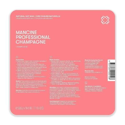 Mancine Premium Champagne Hard HOT WAX Depilatory - 500g TRAY PALLET Discs, 1.1 lbs