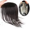 Remy Human Hair Toppers with Clip, Susanki 2.4"x 4.7" Silk Base Wiglet Wiglet Hairpiece for Women with Thinning Hair, 10" Brown view 1