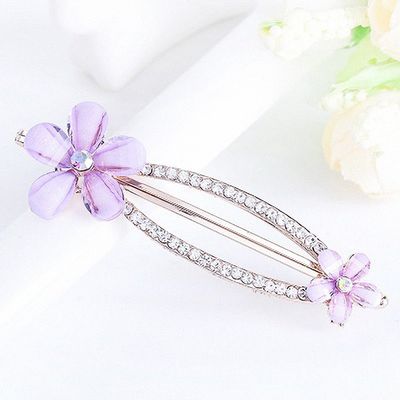 Womens Barrettes multicolor Elegant Rhinestone Butterfly Barrettes Hair Clips Amazing Crystal Hair Pins for Women and purple