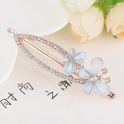 Womens Barrettes multicolor Elegant Rhinestone Butterfly Barrettes Hair Clips Amazing Crystal Hair Pins for Women and Blue