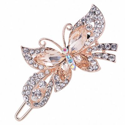 Womens Barrettes multicolor Elegant Rhinestone Butterfly Barrettes Hair Clips Amazing Crystal Hair Pins for Women and Champang