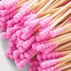 200pcs/Lot Dual-head Cotton Swabs Stick, Bamboo Handle Candy Color Soft Thread Swab with Transparent Random Shape Box for Ear Cleaning (white) view 2
