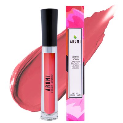 Aromi Mango Matte Liquid Lipstick | Coral Peach Lip Color for Women, Long-Lasting, Vegan, Red Orange Shade (Mango Tango)
