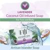 "Coco Fiji Soap Bar for Face and Body Infused With Organic Coconut Oil, Lavender Essential Oil, Natural Soap for Moisturizing & Pore Purifying Skin, 7 oz, Pack Of 3 " view 4