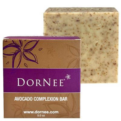 DorNe Avocado Complexion Bar Soap Large 5oz, Facial Bar, Oily Skin, Gentle Exfoliation, Natural, Made With Fresh Avocado Puree, Shea Butter, Essential Oil Blend