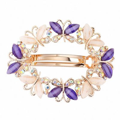 Womens Barrettes Butterfly Hair Clips for Women Crystal Rhinestone Barrettes Hairpin Hair Accessories Black