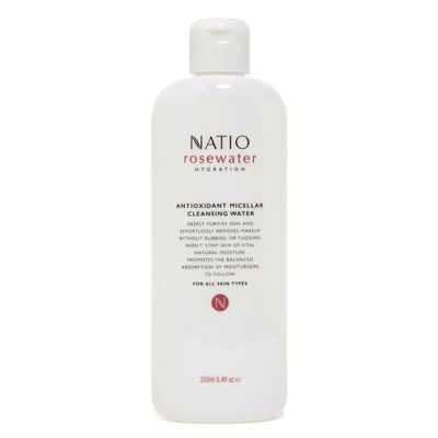 Natio Australia Rosewater Hydration Antioxidant Micellar Cleansing Water, 8.4 oz - Makeup Remover Face Cleanser - Facial Cleanser for All Skin Types