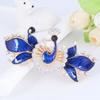 Womens Women Hair Ornaments Hairpin Accessories Enamel Crystal Rhinestone Peacock Hair Clip Barrettes Blue view 1