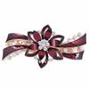 Womens Unique Design Clear Enamel Flower Hair Accessories Hairpin Clips Crystal Rhinestone Women Barrettes Red view 1
