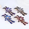 Womens Unique Design Clear Enamel Flower Hair Accessories Hairpin Clips Crystal Rhinestone Women Barrettes Red view 3