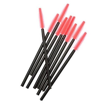 ADAMAI Professional Disposable Silicone Eyelash Mascara Brushes Wands Applicator Makeup Kits (Pack of 200, Pink)