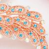 Womens Shiny Peacock Barrettes Headwaer Accessories Jewelry Gift Gold Crystal Peacock Hairpins for Women blue view 2