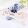 Womens Flower Barrettes Hair Accessories Jewelry Metal Sparkling Crystal Hairpin Ribbon Bowknot Wedding Hair Clips Blue view 3