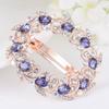 Womens Fashion Metal Hair Ornaments Gold Color Rhinestone Crystal Hairwear Hairpin Clips Fashion Sparkling Hair Accessories Purple view 4