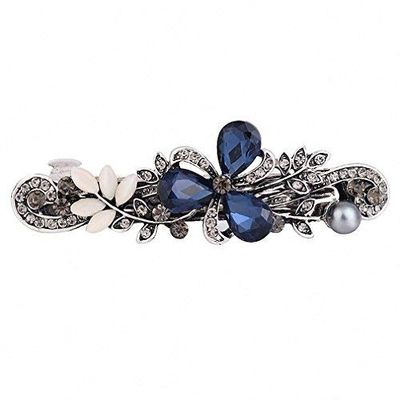 Womens Vintage Metal Hairpins Hair Clips Accessories Jewelry Women Butterfly Leaf Peacock Barrettes Hairwear Blue White Zinc Plated