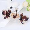Womens Women Hair Ornaments Hairpin Accessories Enamel Crystal Rhinestone Peacock Hair Clip Barrettes Coffee view 2
