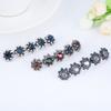 Womens Retro Metal Barrettes Hairpin Clips for Women Big Rhinestone Crystal Sunflower Hair Ornaments Hairwear Blue Gray view 2